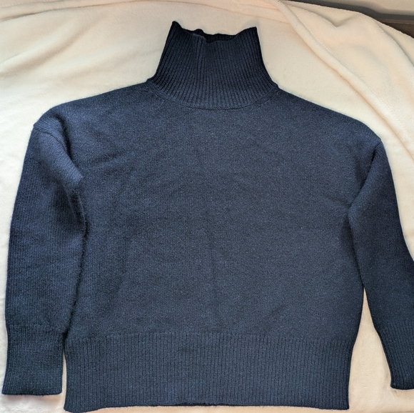 Gentle Herd Sweaters - Women's Gentle Herde Yak Wooo Navy Mockneck Sweater